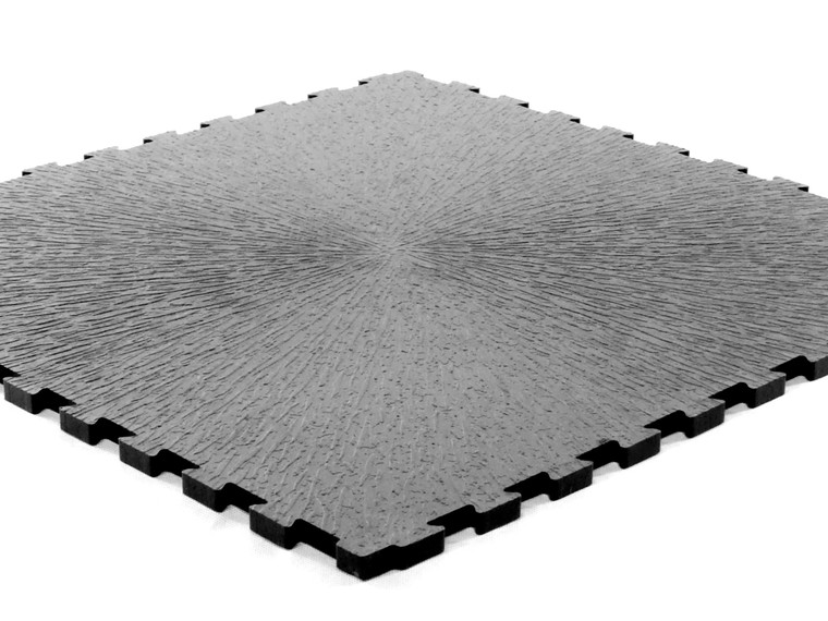 Schwarze WerkFloor Puzzle Platte mit sichtbarer Verzahnung